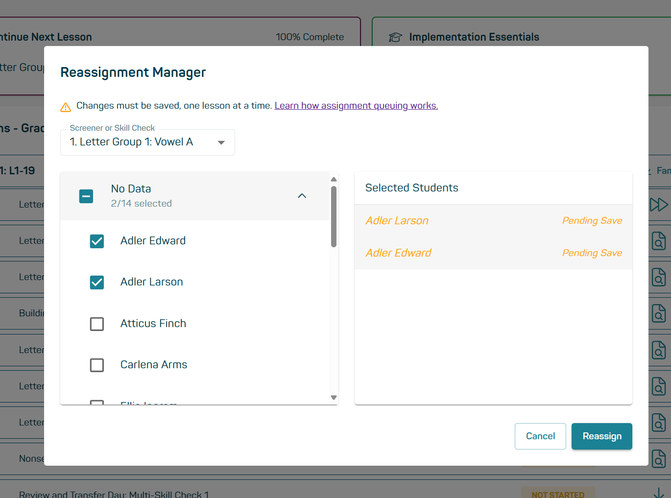 Reassigning a Skill Check