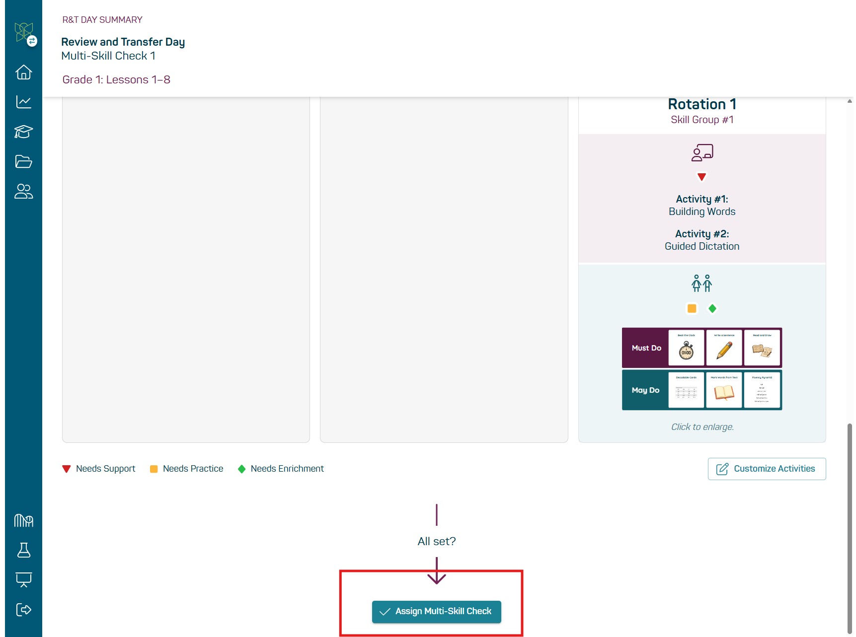 Assigning the Multi-Skill Check in Reading Horizons® Discovery